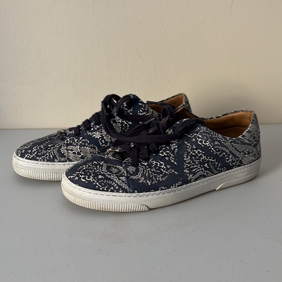 A.P.C. Marine Blue Print Canvas Shoes - Picture 3 of 9